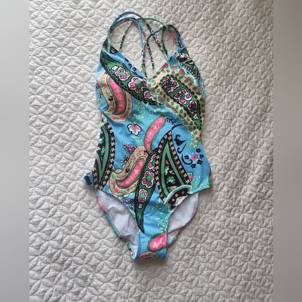 Kuny Colorful Paisley One-Piece Swimsuit